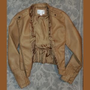 XHILARATION Tan Pleather Jacket